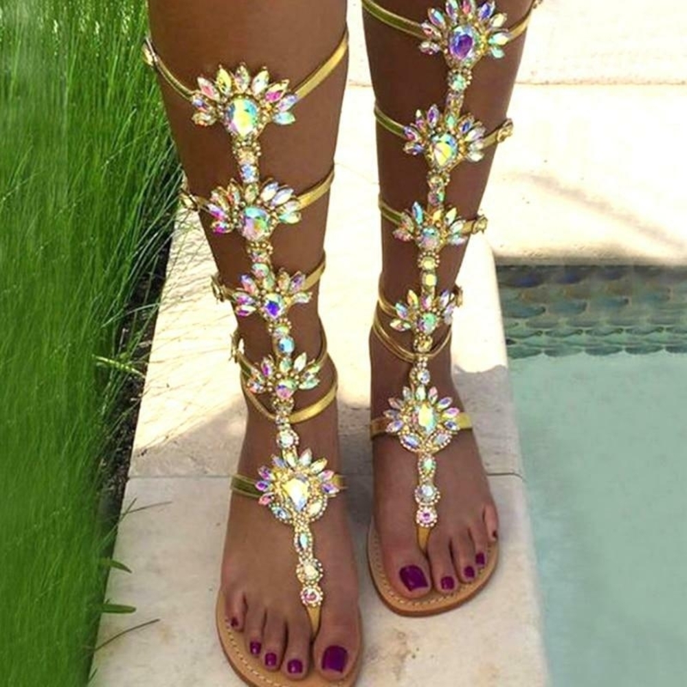 Elegant Gold Gladiator Sandals